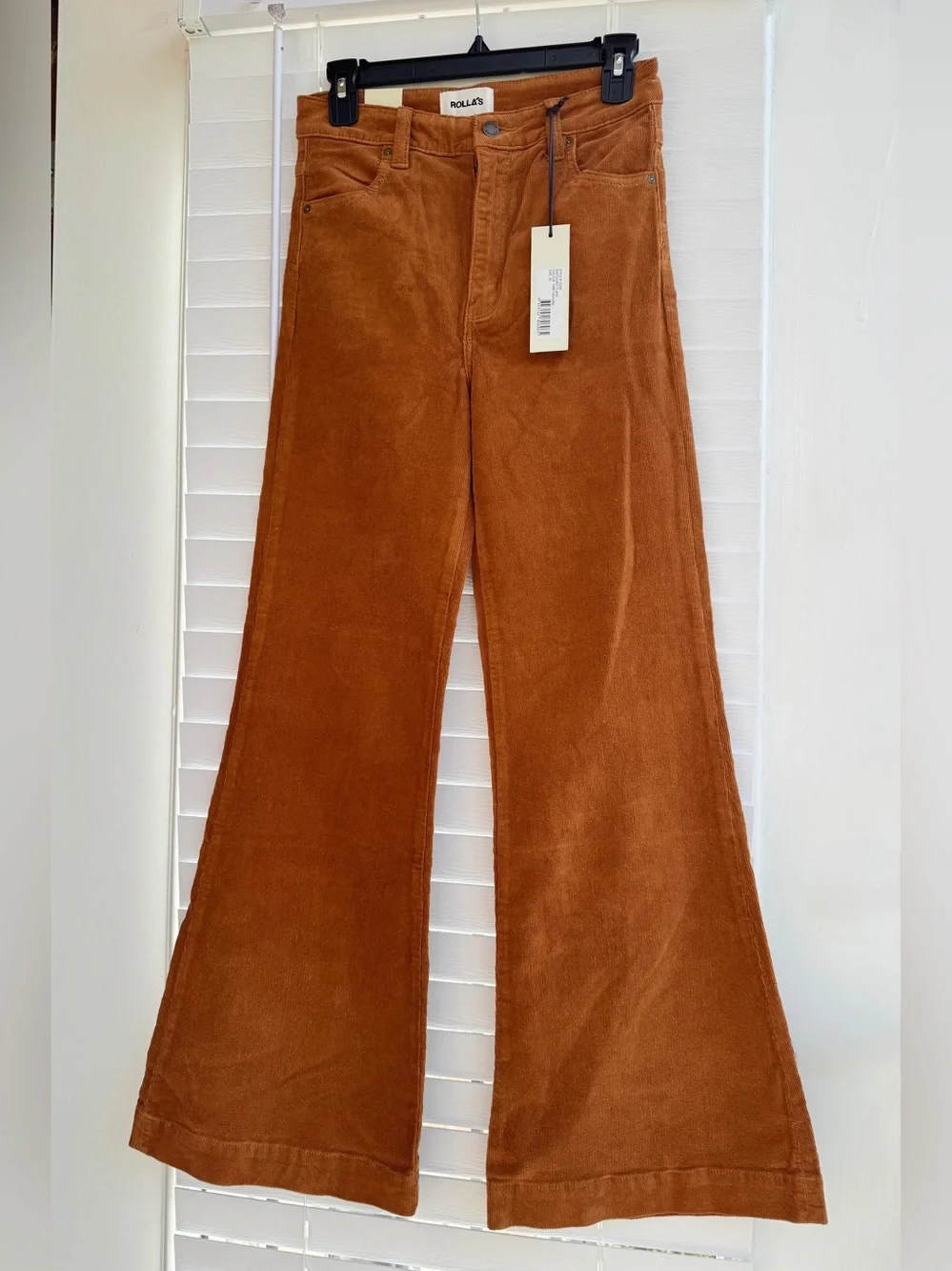 NWT Rolla’s Eastcoast Flare Corduroy Pants 28 High Rise Caramel